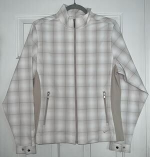 NIKE Golf - Beige/White Plaid Full Zip Jacket - size medium